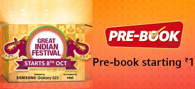 India Desire : Amazon Prebook Sale 2023: Prebook Your Product At Rs 1 And Get Lower Prices Than Sale [4th-6th October 2023]